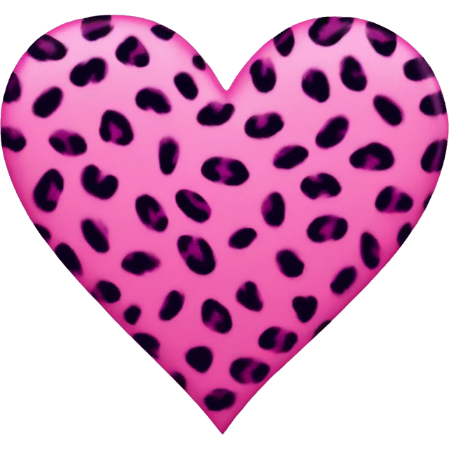 Pink leopard print heart emoji