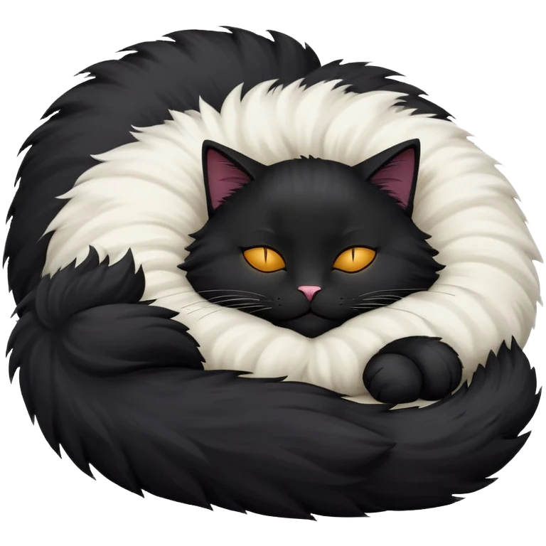 black cat sleeping  emoji
