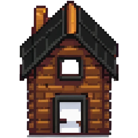 tiny simple house building icon, bright vibrant colors, cheerful, minimal details, small size emoji