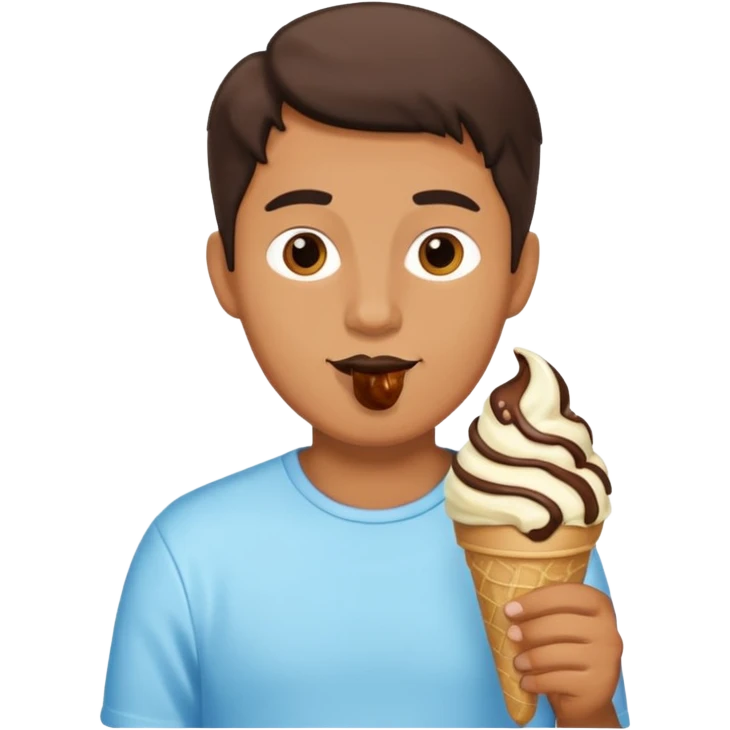 Uomo che mangia il gelato emoji