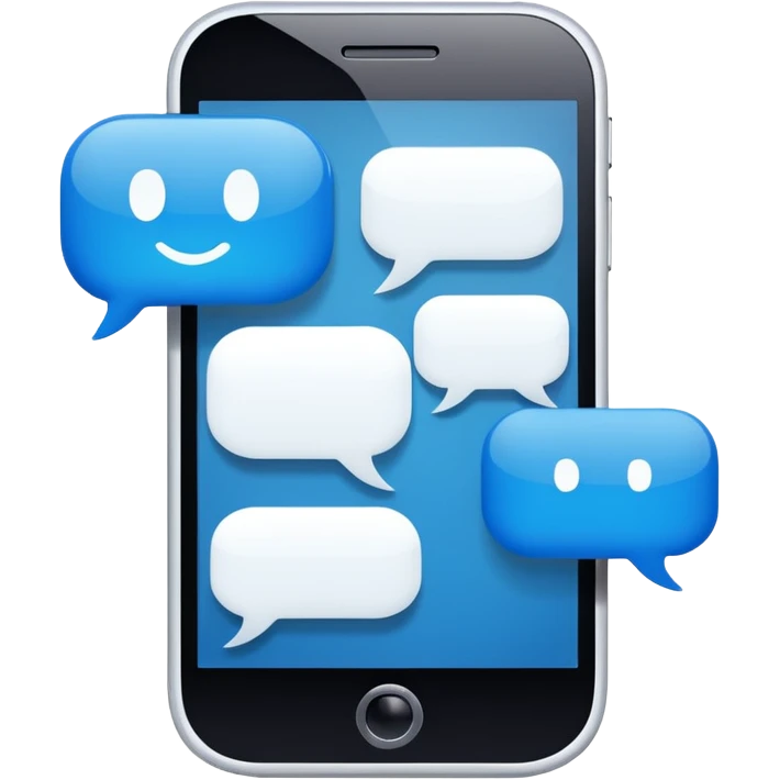 smartphone with chat bubbles emoji