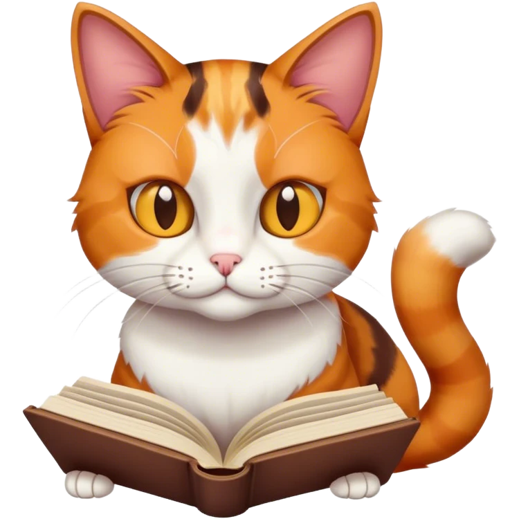 Cat reading emoji