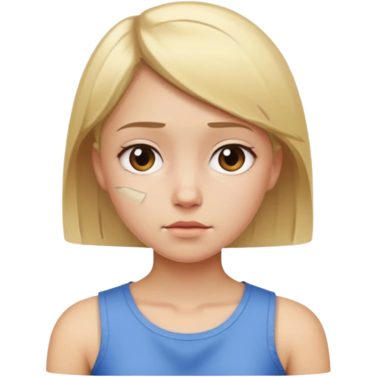 girl with short straight blond hair and a visible shoulder injury emoji