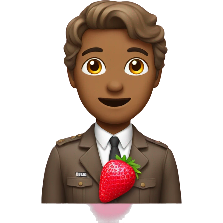 Lazo de color rosa con una fresa en medio emoji