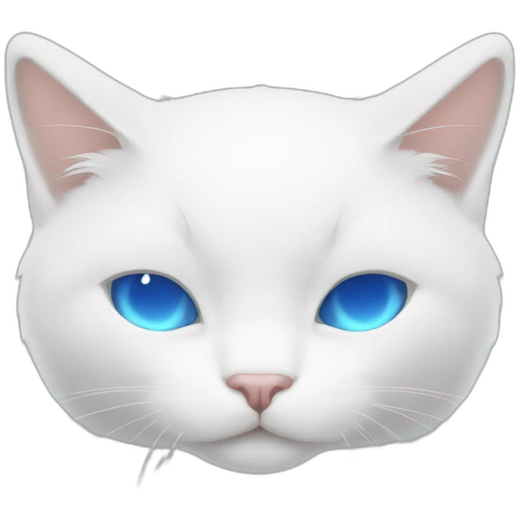White cat with blue eyes sleeping emoji