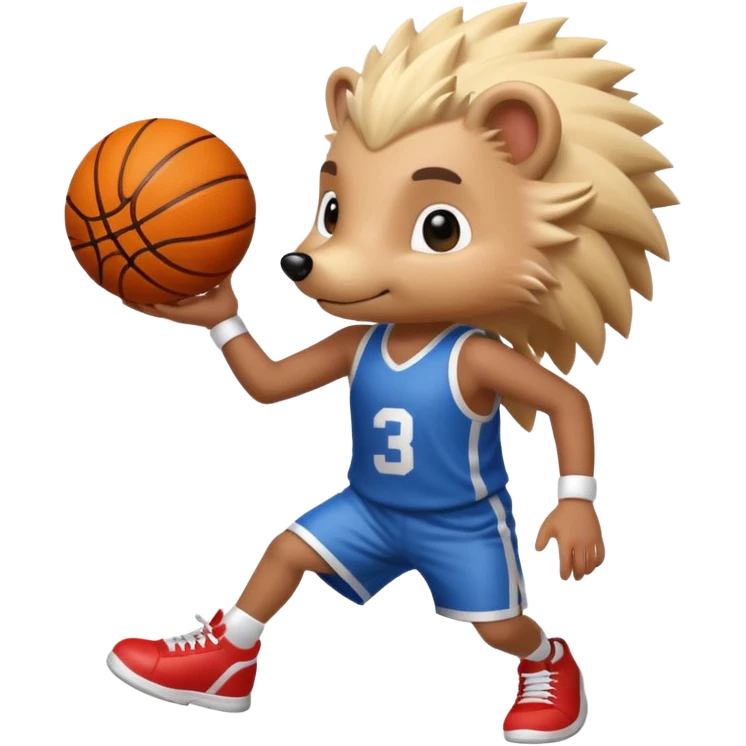 blonde hedgehog playing basketball emoji