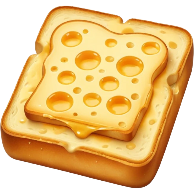 Closed cheese toast without a face emoji