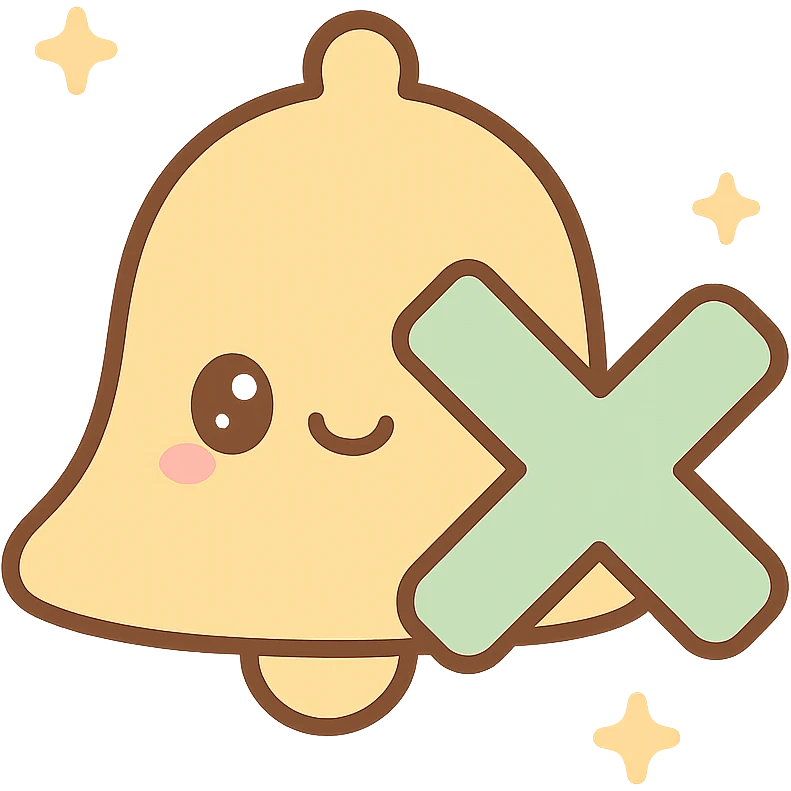 notification bell, crossed, beige, no text emoji