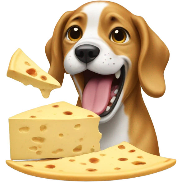 Dog eating queso emoji