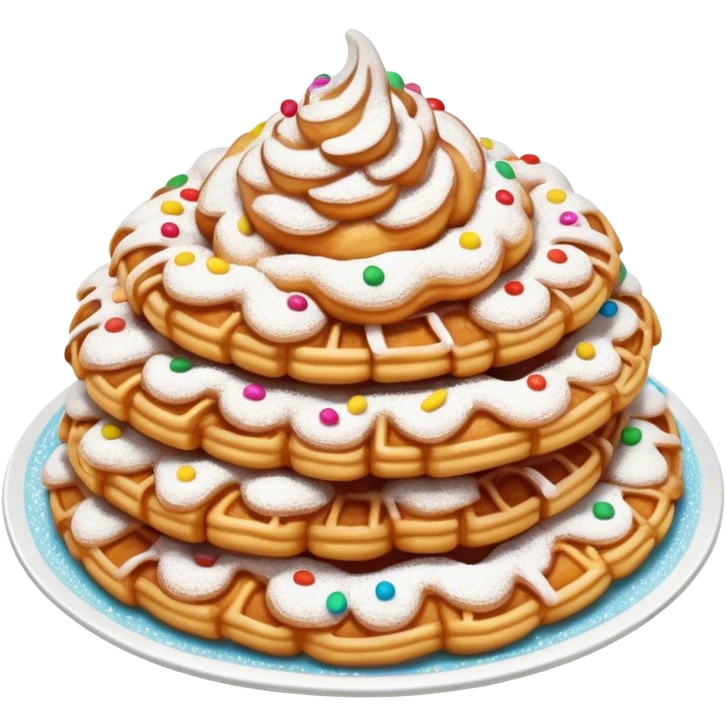 Funnel cake with powder sugar and sprinkles  emoji