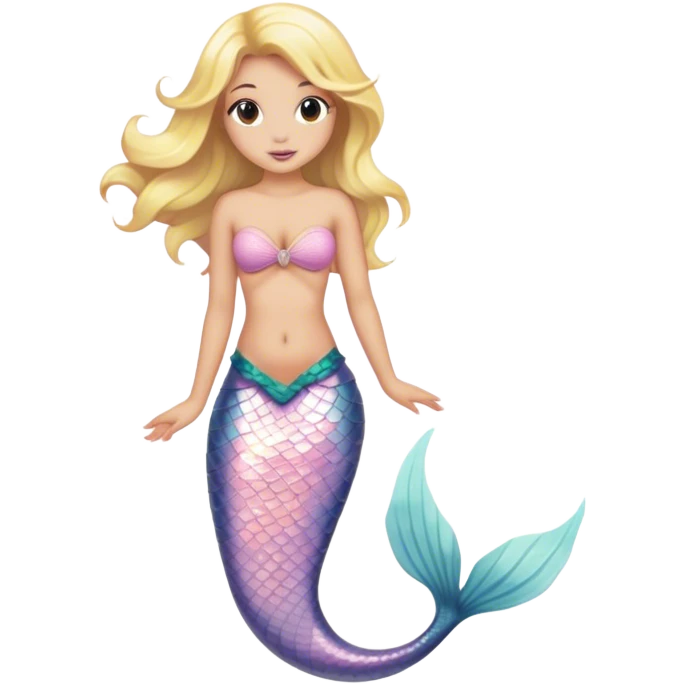 full body blonde light pink mermaid emoji