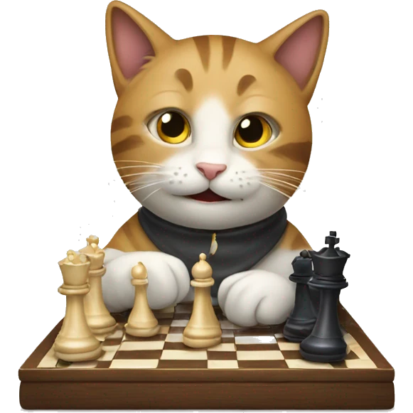 Cat playing chess emoji