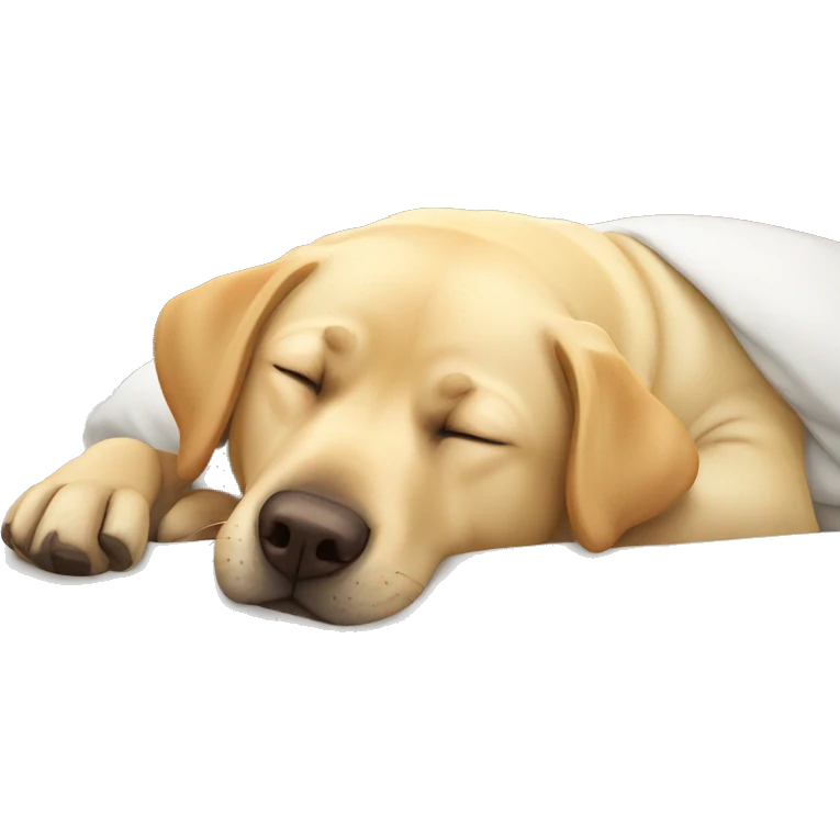 Labrador sleeping so sleep in the bed emoji
