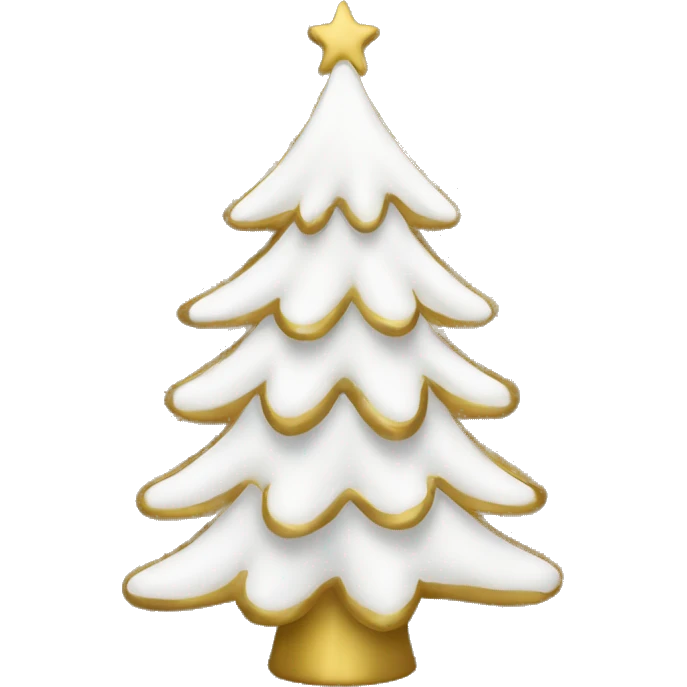 white and gold christmas tree emoji