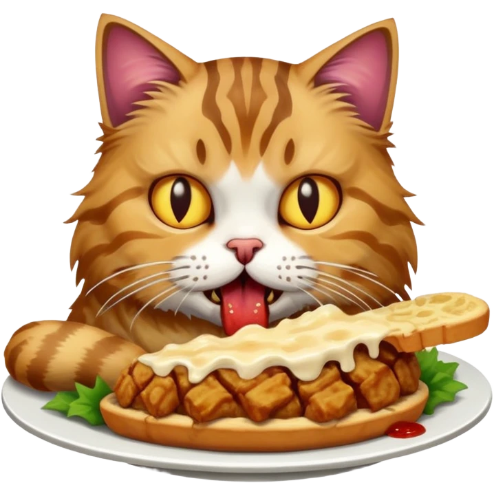 Cat eating people emoji