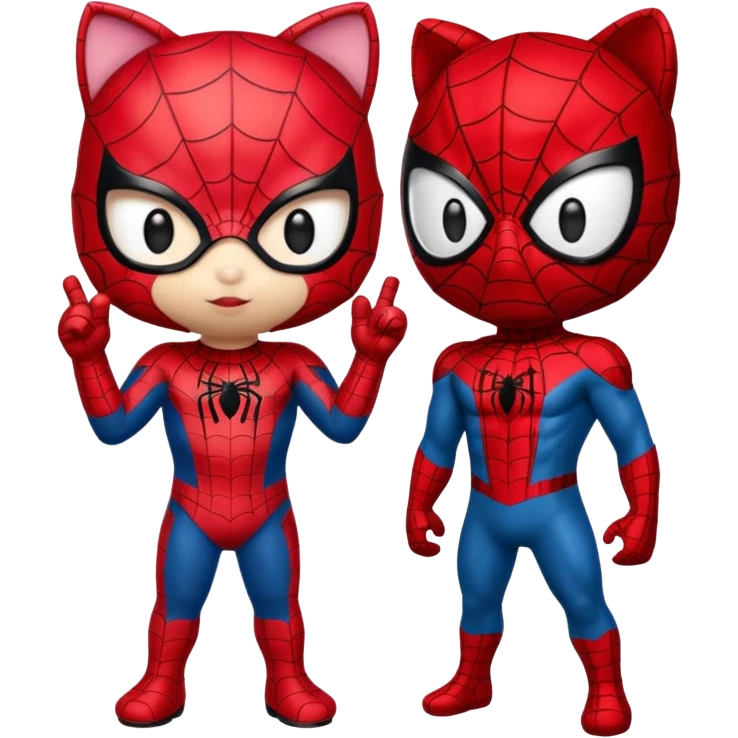 cute hello kitty and spiderman emoji
