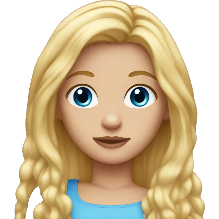 girl with long blonde hair blue eyes emoji