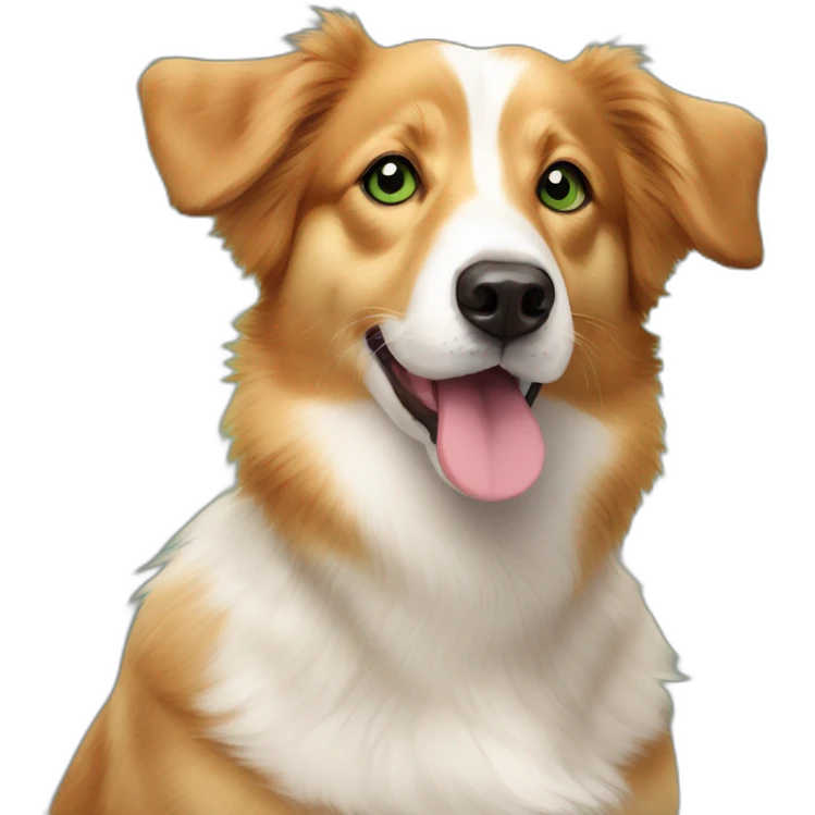 Cute Duck tolling retriever corgi mix green eyes emoji