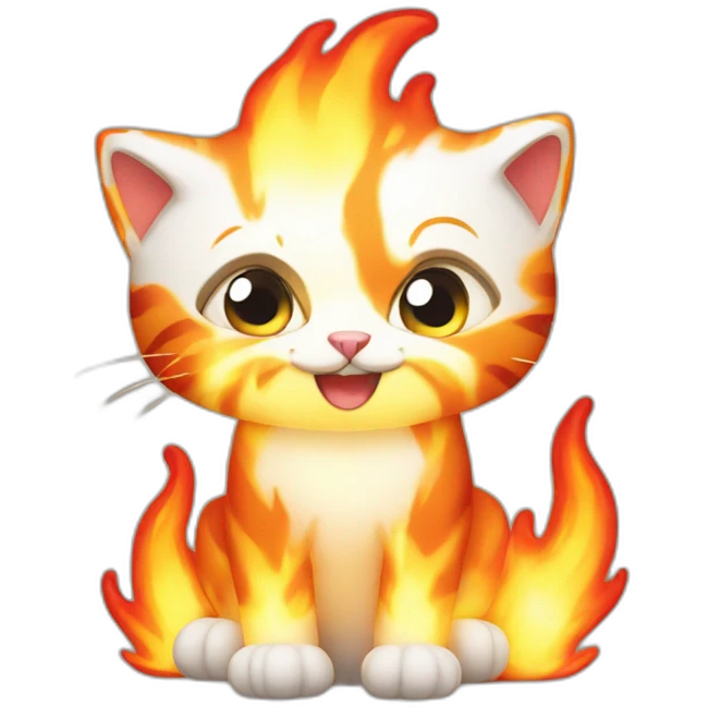 Fire cat emoji
