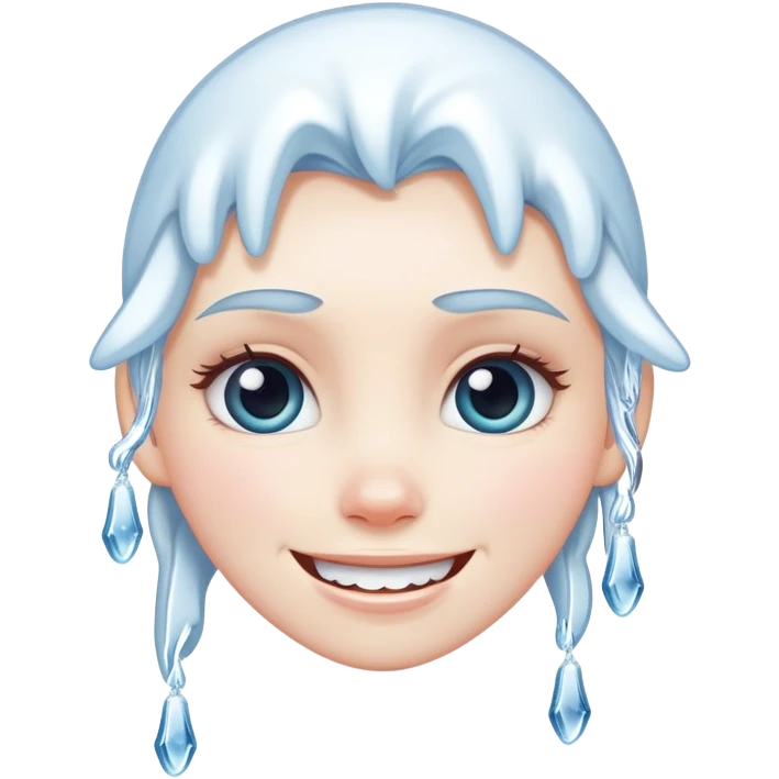 Frozen smile with icicles emoji