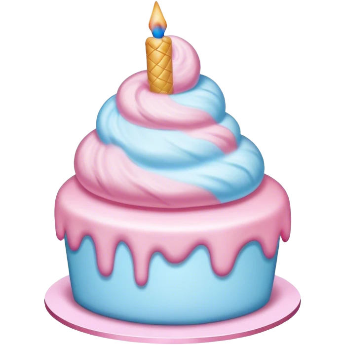 Realistic cotton candy birthday cake emoji