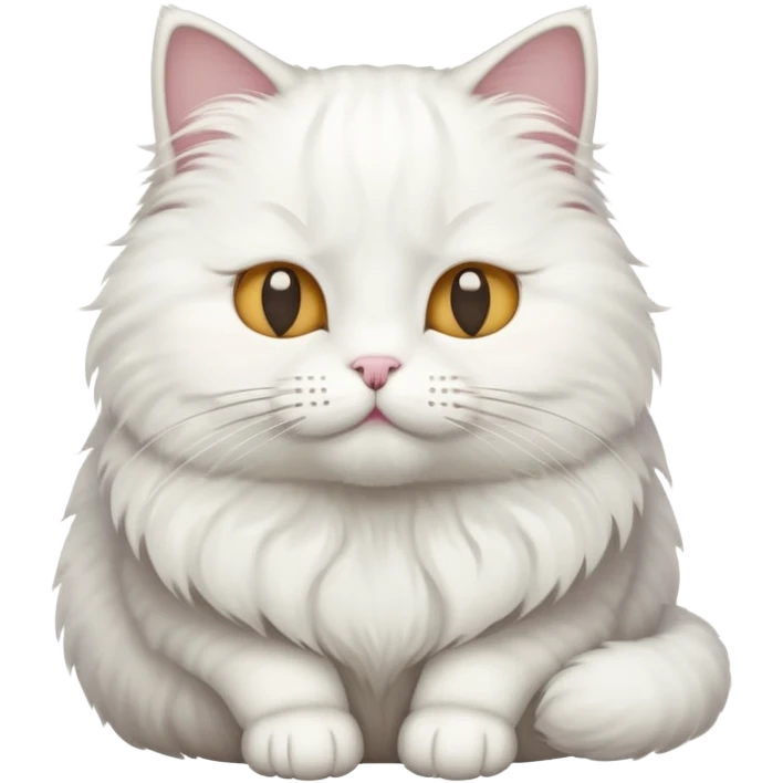 A white cat sitting with eyes closed emoji
