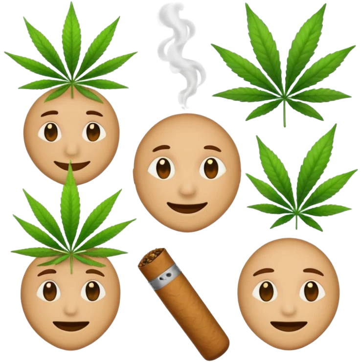 fait moi un pack demojis De fumeur pas avec les emojis de base mais des inventé type tete de beuh feuille de pe emoji