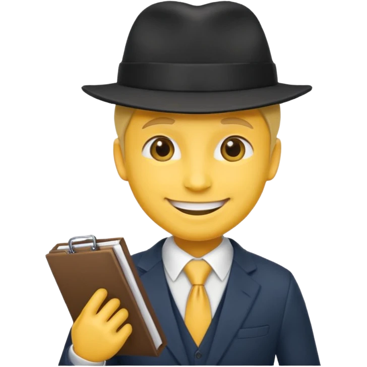 Faça um cara com rosto amarelo pegando uma do job emoji