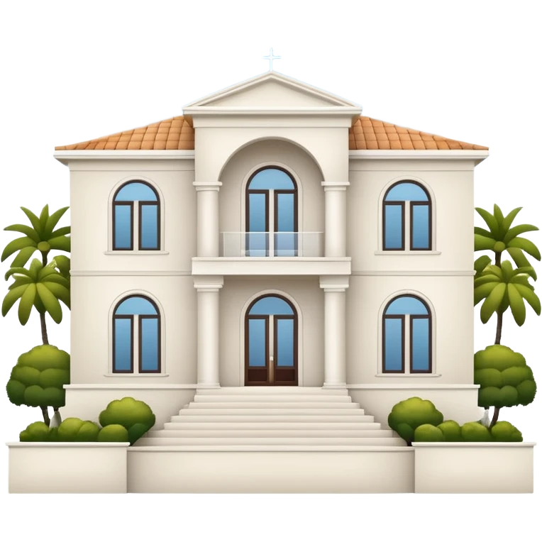 white 3 floor modern luxurious villa emoji