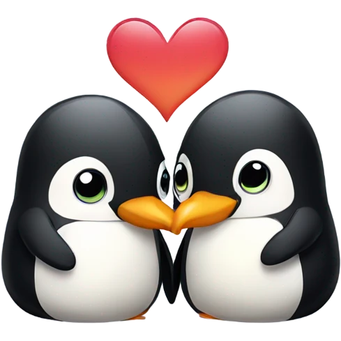 Penguins in love  emoji