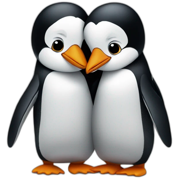 2 Penguins hugging emoji