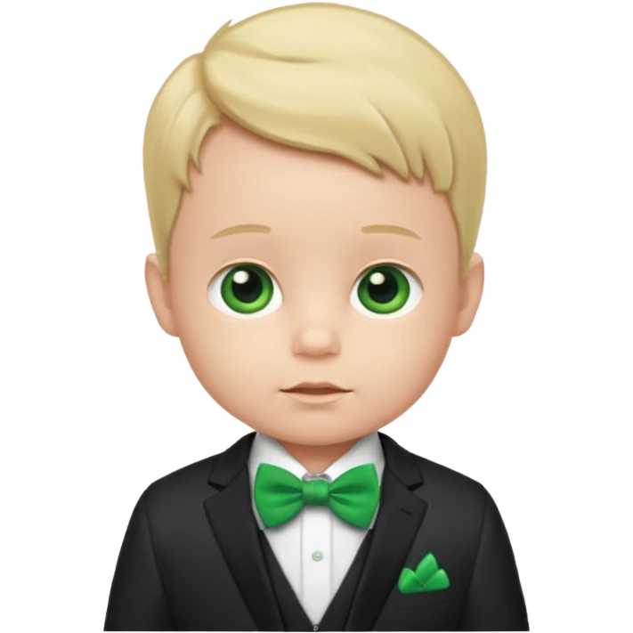 baby boy in suit, with green bow emoji