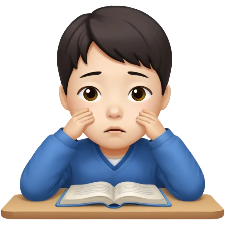 a Korean four-year-old who’s exhausted from studying emoji