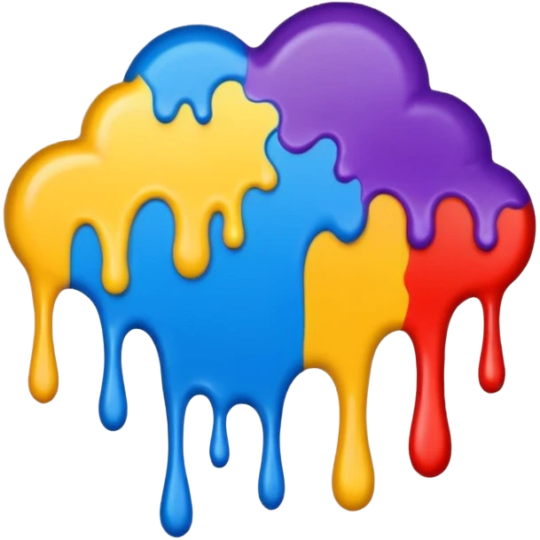 Make a painting which is splattered paint emoji