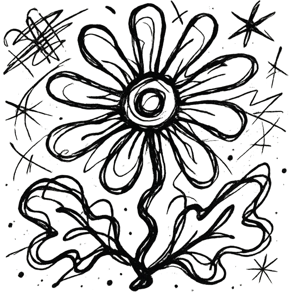 anemone flower doodle emoji