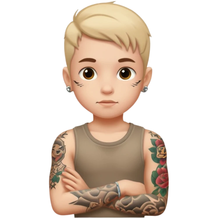 kid with lot of tattoos emoji