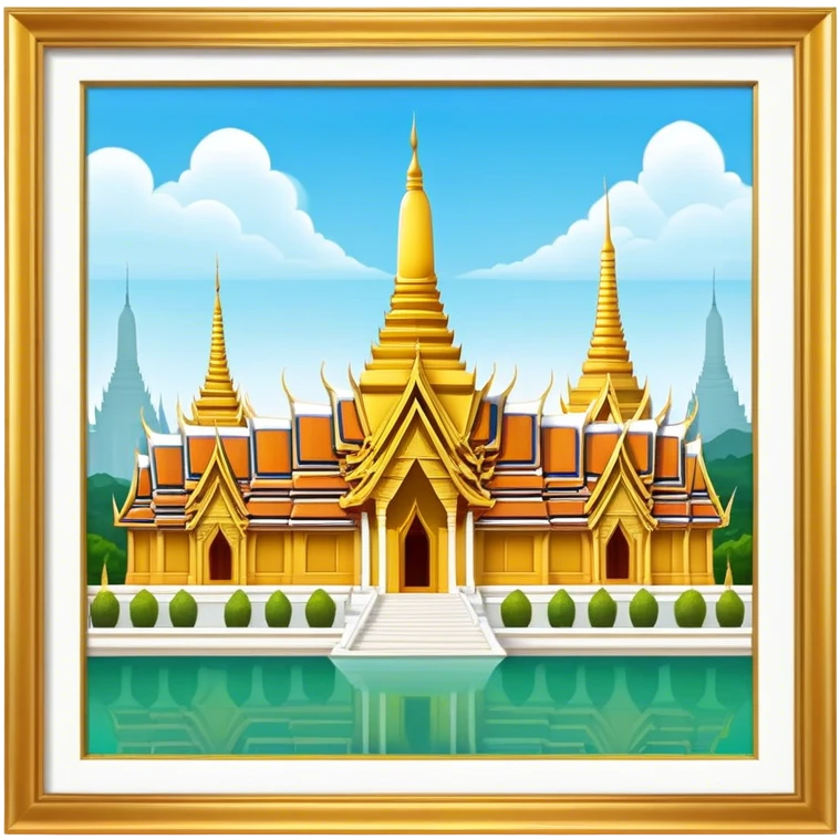 Grand Palace Bangkok Landmark Emoji – Featuring golden spires, Thai architecture, and the Emerald Buddha Temple. emoji