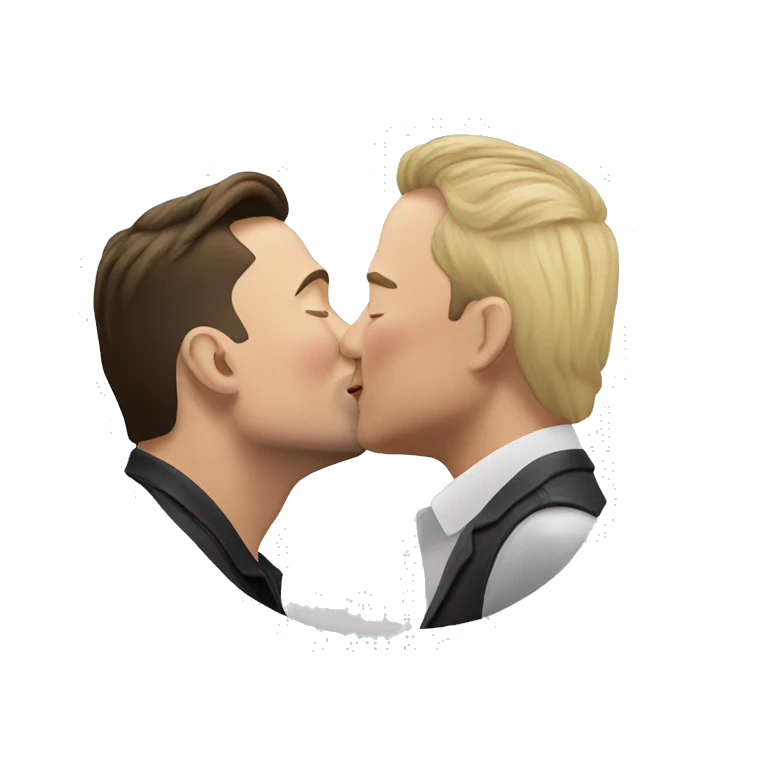 Elon Musk kissing Elon musk emoji