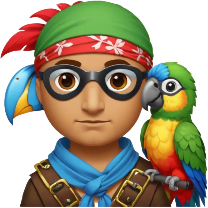pirate and parrot emoji