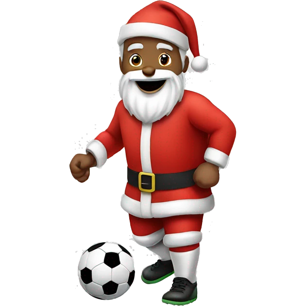 Santa playing soccer emoji