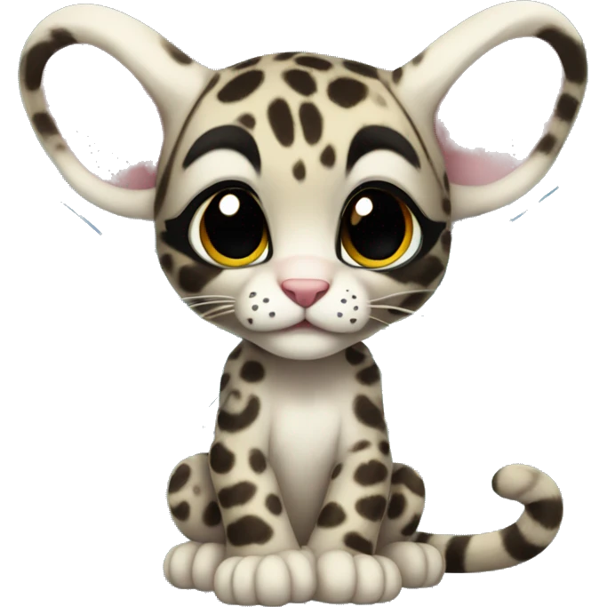 Baby clouded leopard with fairy wings emoji