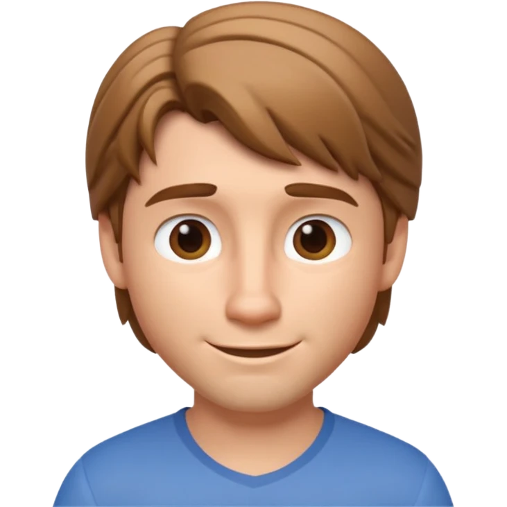 3D Apple-style emoji of Flynn Rider: fair skin, light brown hair, raised eyebrow, charming smile, playful confident look. emoji