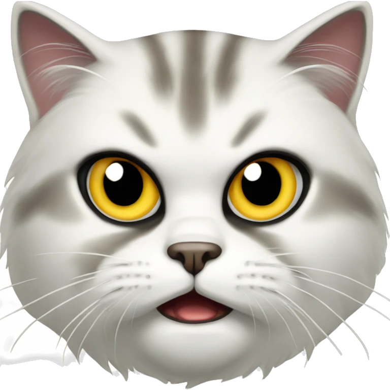 White persa cat angry  emoji