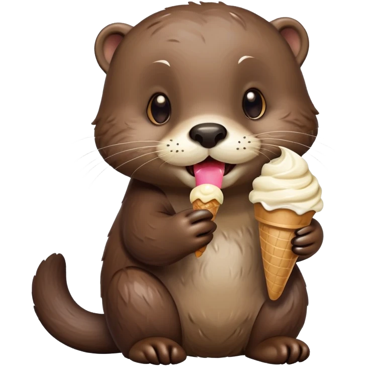 otter eating ice cream emoji