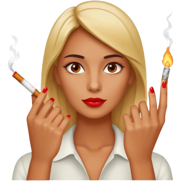 Nails holding q cigarette  emoji