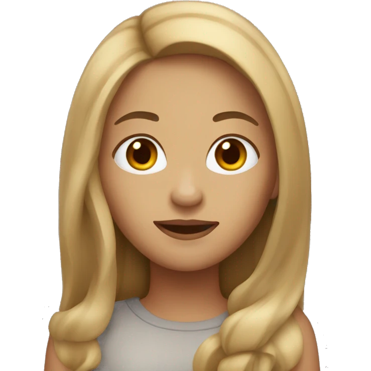 woman with long light brown hair emoji