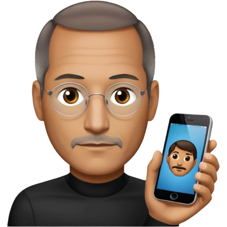 Steve Jobs holding iPhone 6 emoji