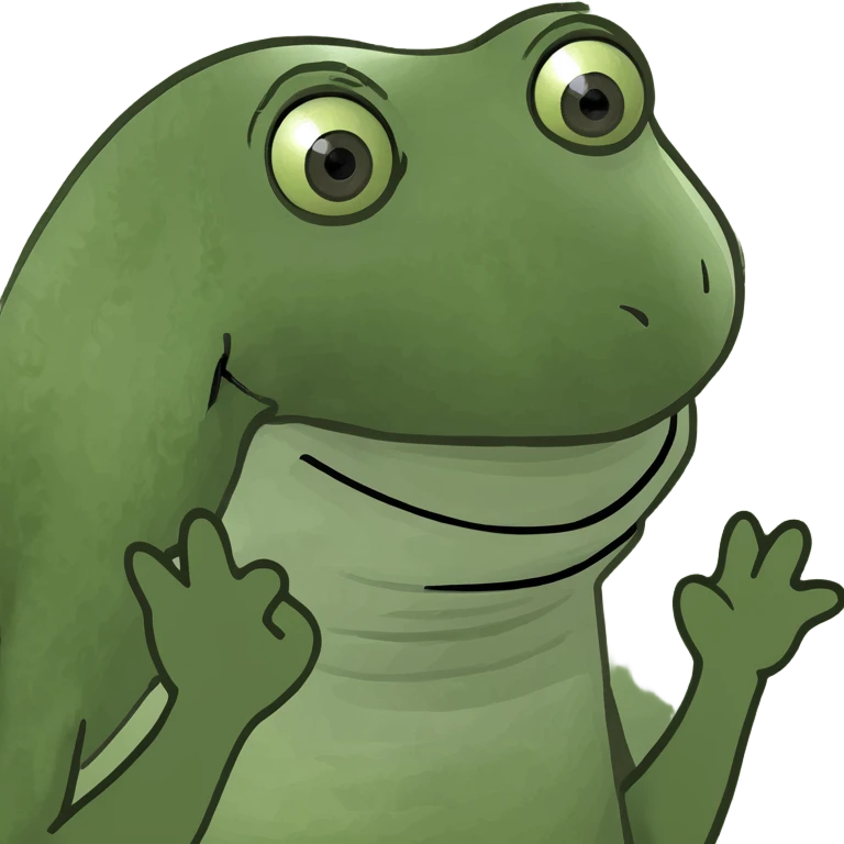 Frog smiling and waving  emoji