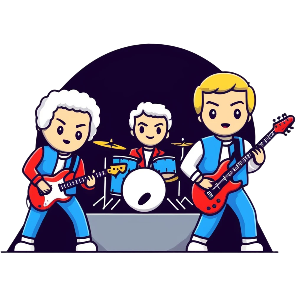 Queen rock band members performing together emoji