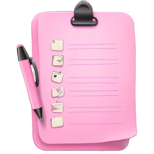 Light pink to do list with pen emoji